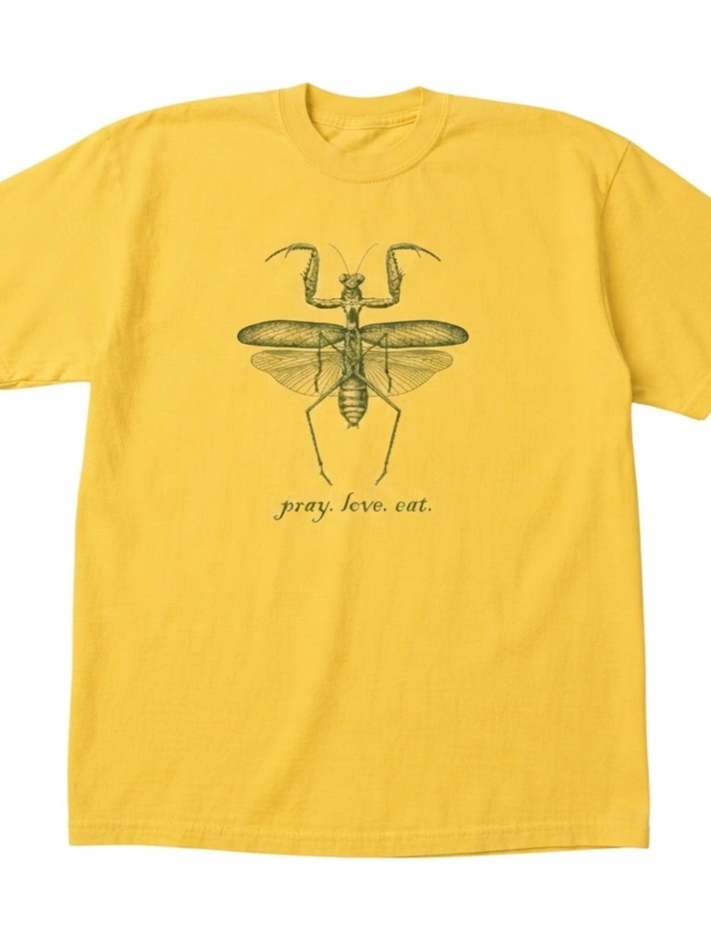 Yellow Praying Mantis Graphic Gildan T-Shirt - Pets Reptile